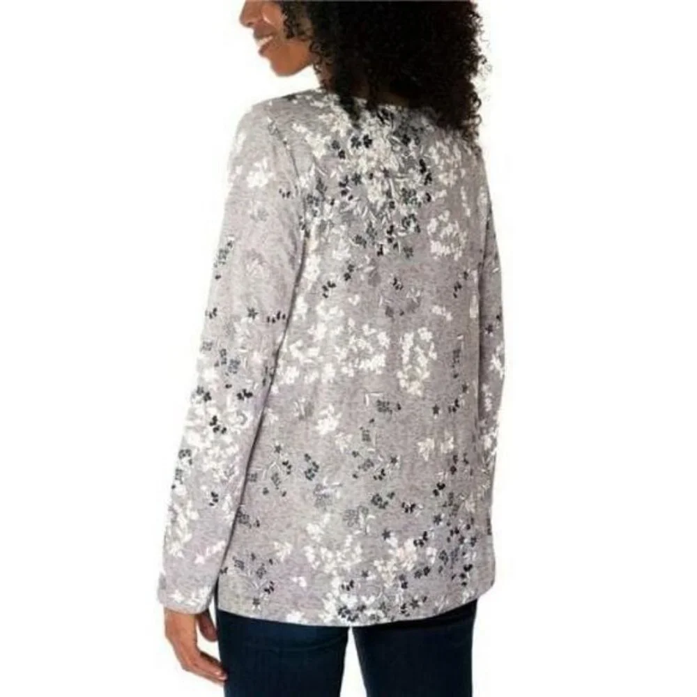 Mario Serrani Women's Print Ultra Soft Relaxed Fit Tunic Top (Tan Floral, Small) - Picture 2 of 5